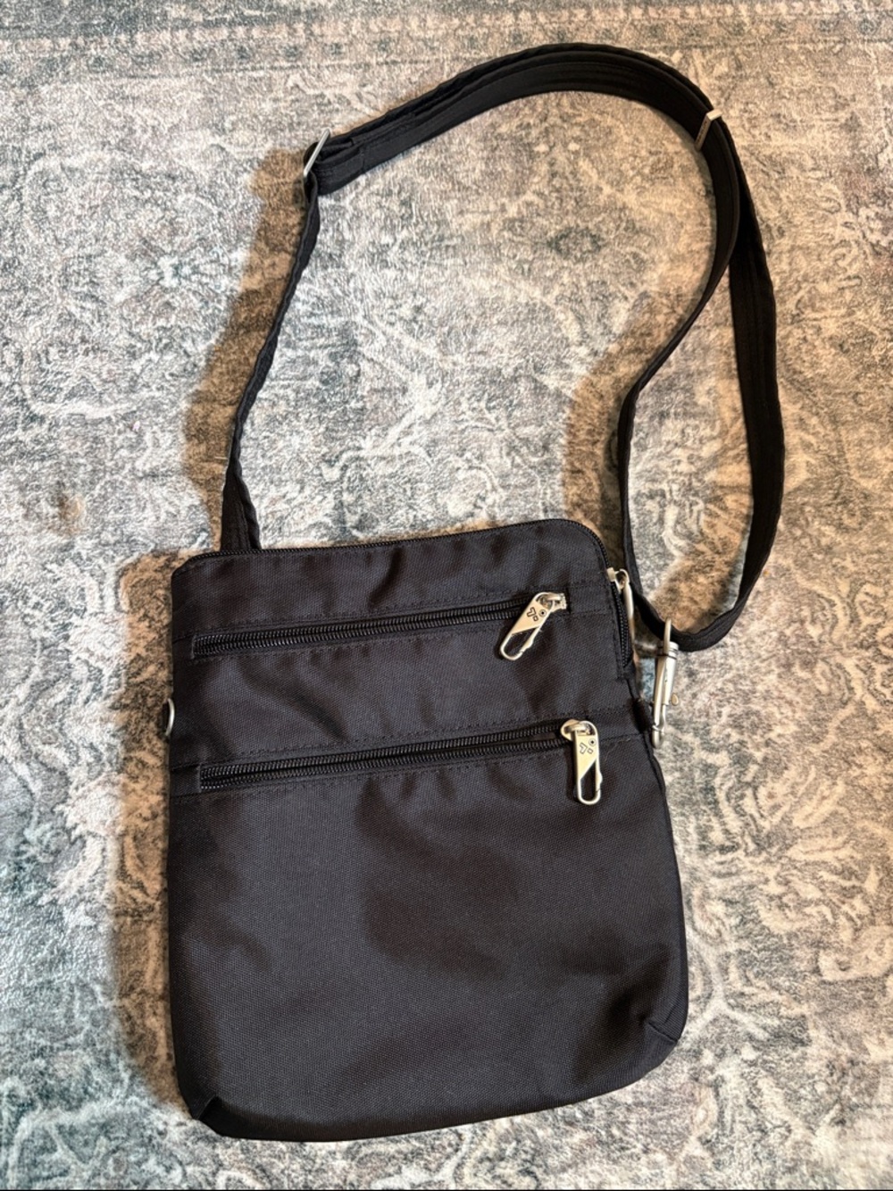 Travelon Anti Theft Classic Slim Double Zip Crossbody Bag